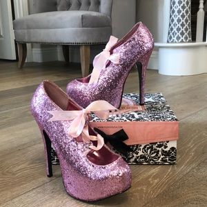 Pink Glitter Bordello Heels | Poshmark